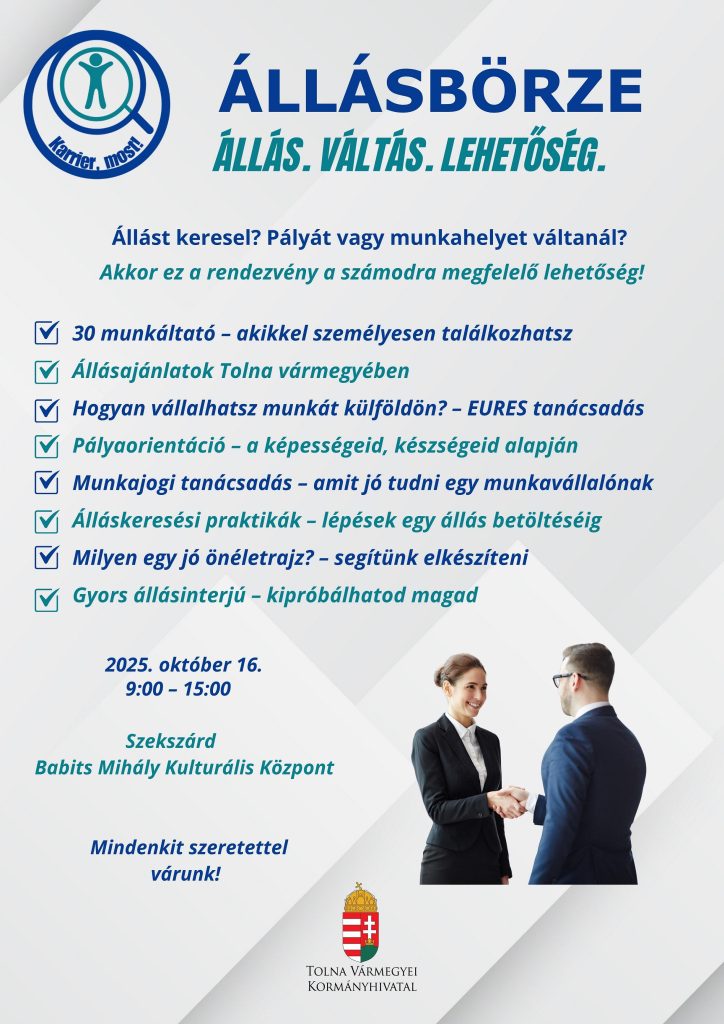 tolnamegyeihirek.hu - Állásbörzét szervez a Kormányhivatal Szekszárdon