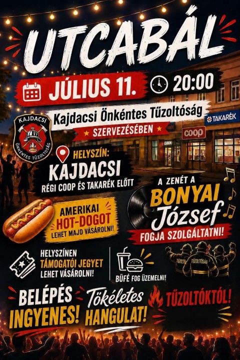 tolnamegyeihirek.hu - Szórakozásra és jótékonyságra is lesz lehetőség a kajdacsi utcabálon