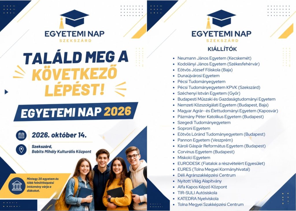 tolnamegyeihirek.hu - Állásbörze és pályaválasztási kiállítás várja az érdeklődőket októberben Szekszárdon